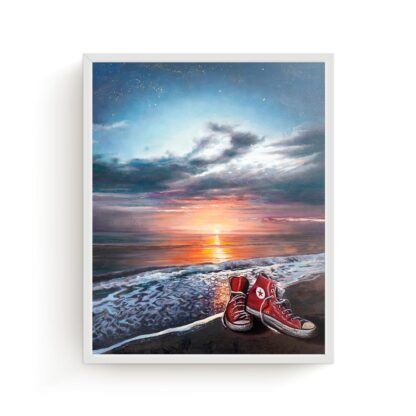 Una sera in spiaggia quadro olio marco creatini