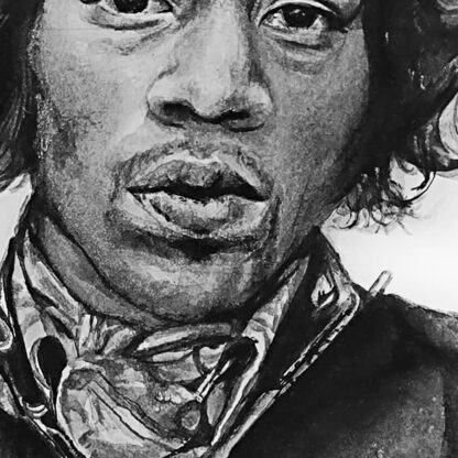 Jimi Hendrix disegno ritratto acquerello artgraf Novel Academy Accademia Arte Torino